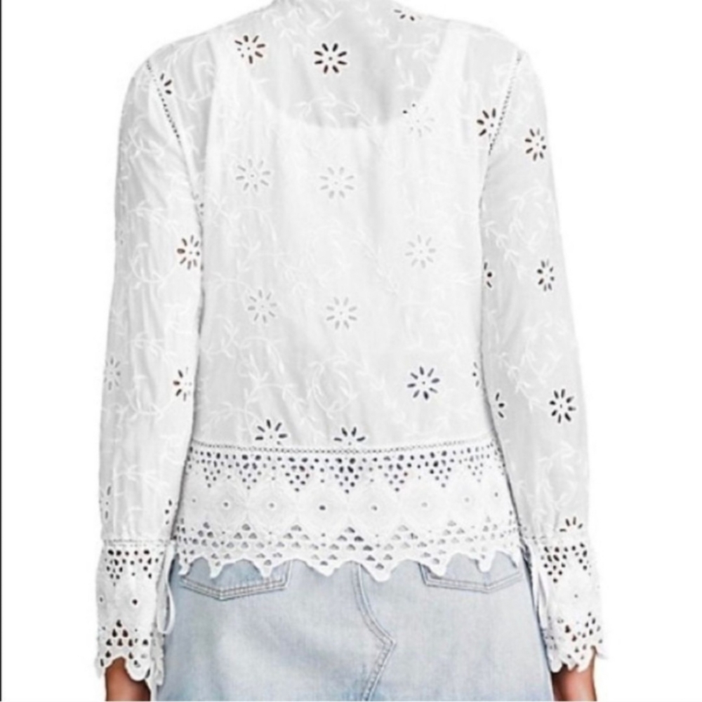 Lauren Ralph Lauren White Lace Eyelet Embroidered Open-Front Duster PS P - Picture 6 of 13